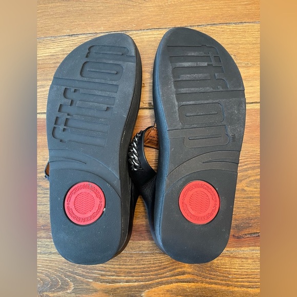 Fitflop | Chain Ankle Thong Flip Flop Sandal | Black | Women’s 8 - Picture 8 of 9